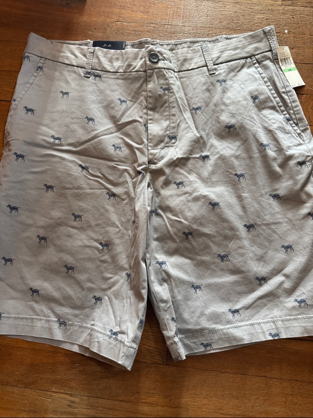 Izod Gray Shorts with Navy Animal Motif